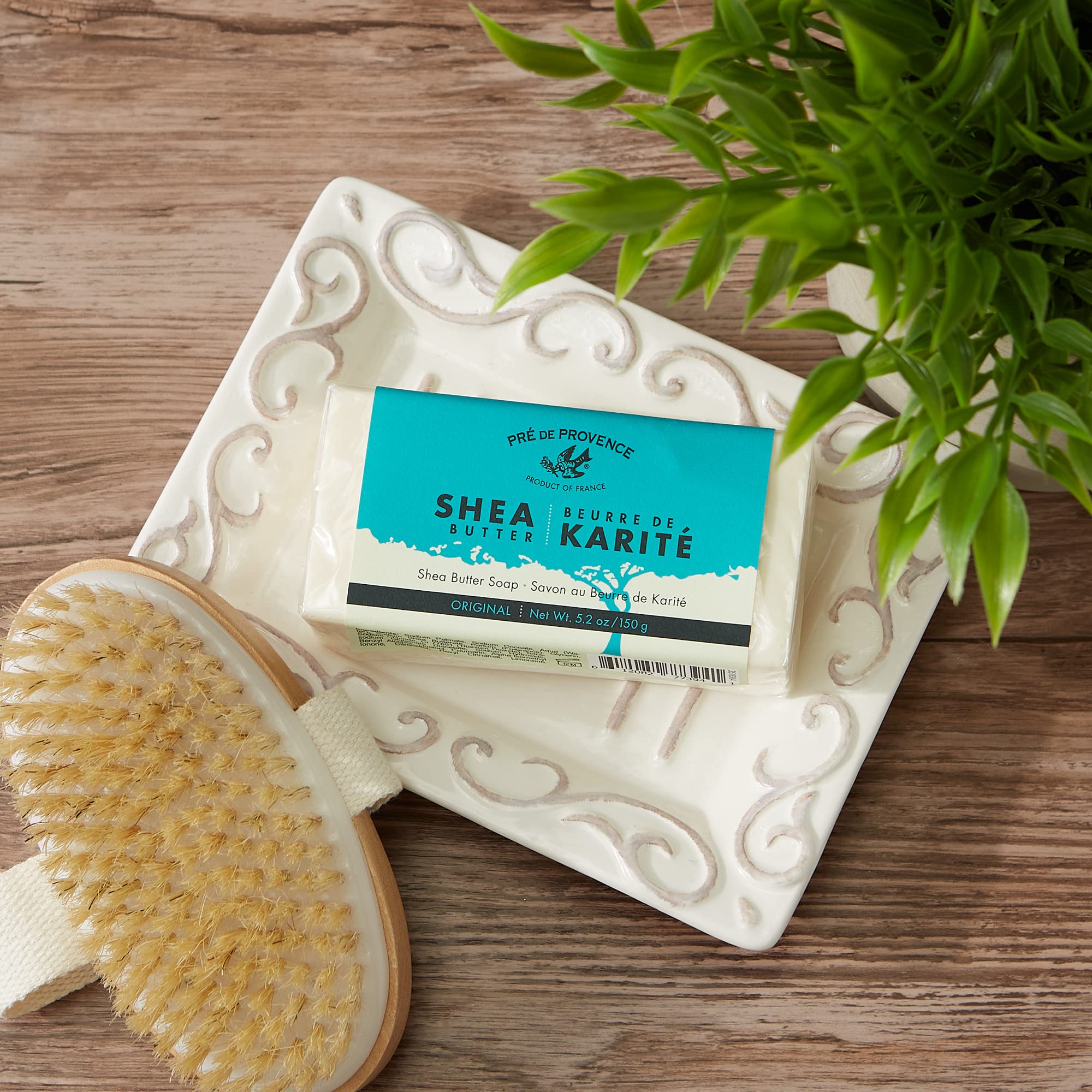 Pre de Provence Beurre De Karité Moisturizing Collection, Shea Butter Enriched Nourishing, Soap Bar, 150 Gram, Original